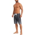 thumbnail image 2 of INSPIRE CHIC Men's Summer Colorblock Shorts Drawstring Beach Shorts with Side Pocket 30 Dark Gray, 2 of 4