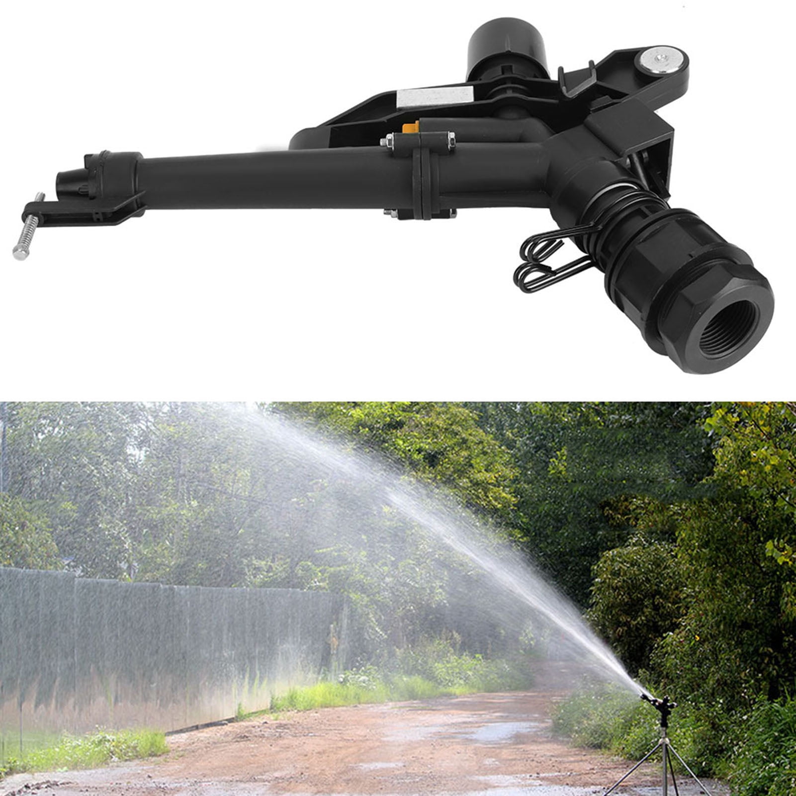 360 Rotating Sprinkler, 1.5" To 1" Adapter, Durable Plastic, Ideal For Lawns  Gardens
