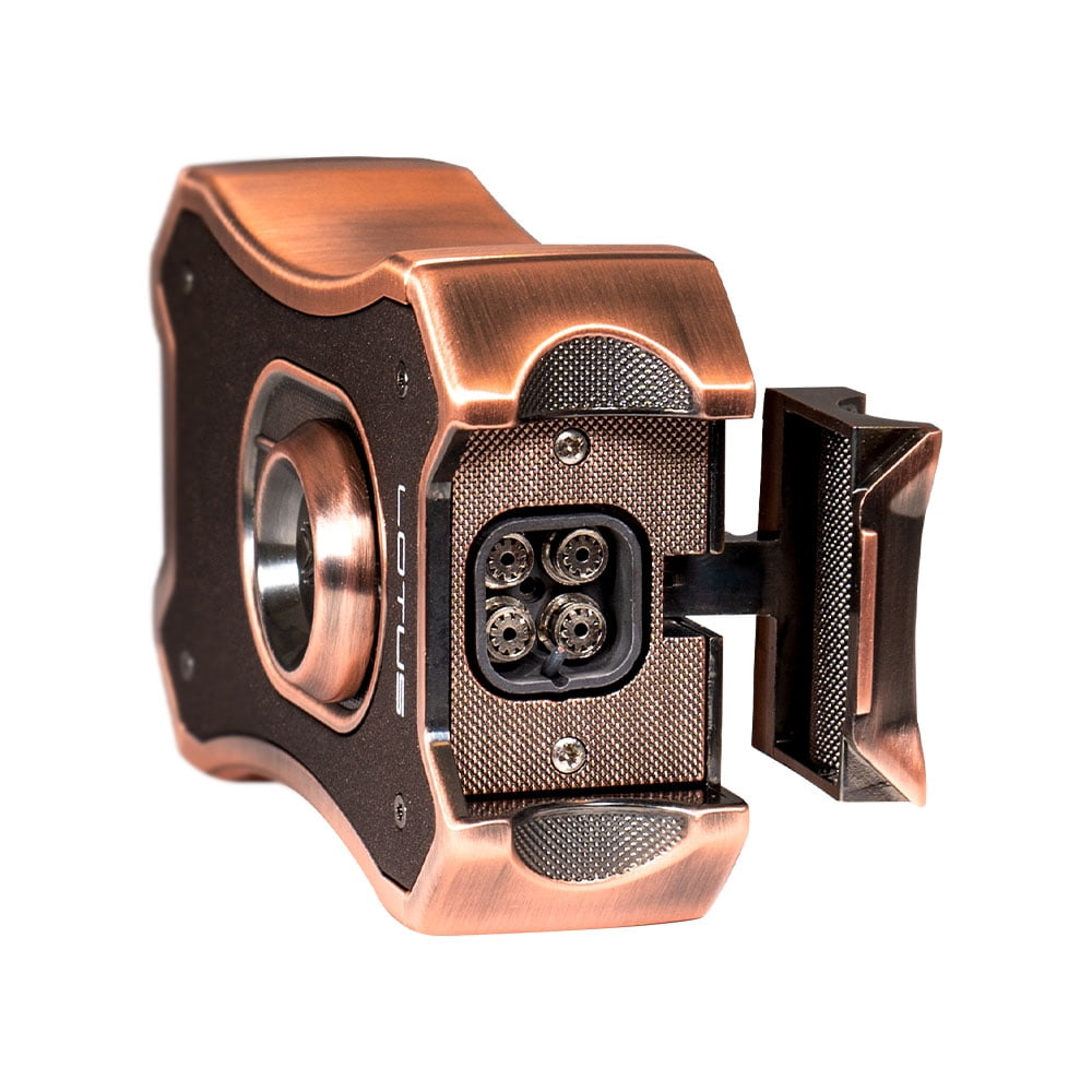 Lotus Emperor Quad Torch Table Lighter Copper and Brown
