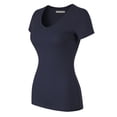 thumbnail image 3 of Made by Olivia Women's Basic Solid Multi Colors Fitted Short Sleeve T-Shirt [S-3XL], 3 of 6