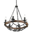 thumbnail image 2 of Madera 6 Light Chandelier in Black Iron, 2 of 5