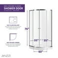 thumbnail image 3 of ANZZI Mare 35 in. x 76 in. Framed Shower Enclosure with TSUNAMI GUARD in Polished Chrome, 3 of 13