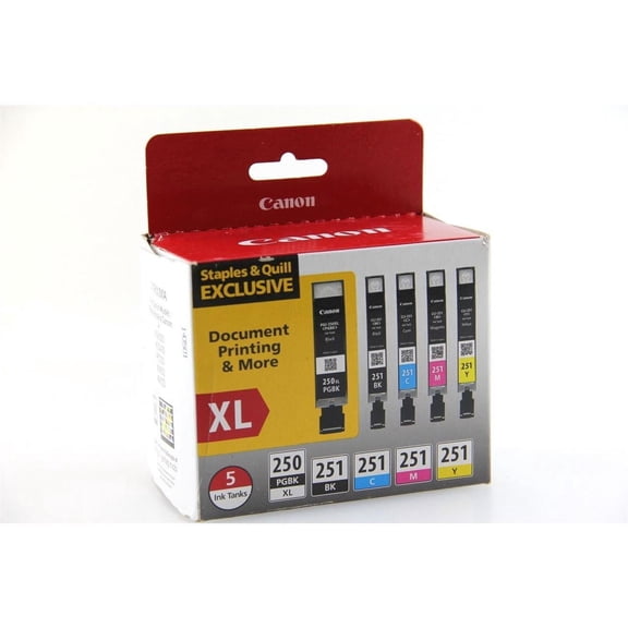 Canon PGI-250XL CLI-251 Cartridges 6432B011 5 Pack CMYK