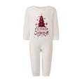 thumbnail image 1 of Conjunto de pijama navideño familiar a juego, camisetas de manga larga con estampado de árbol de Navidad y pantalones a cuadros. Ropa de dormir navideña., 1 of 8