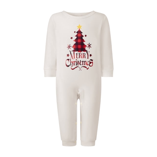 Conjunto de pijama navideño familiar a juego, camisetas de manga larga con estampado de árbol de Navidad y pantalones a cuadros. Ropa de dormir navideña.