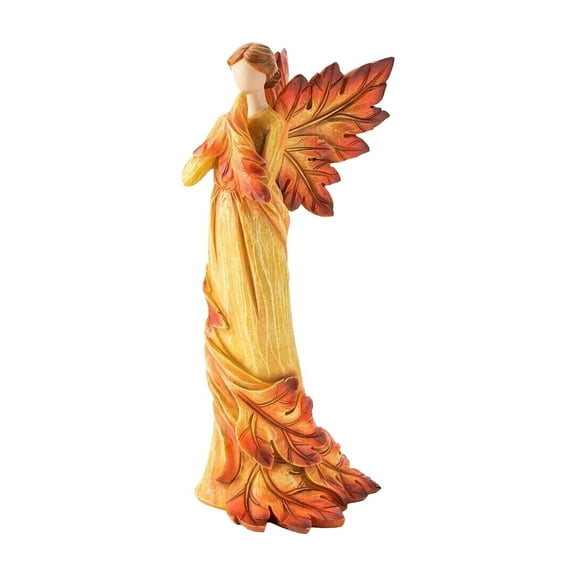 UYUH Fall Maple Leaf Angel Statue, Angels Figurines, Sculpted Hand-Painted Figure, Autumn Decorations for Home, Desktop Decorations Statue