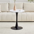 thumbnail image 2 of Miekor Furniture Round Dining Table, 23.6" Circle Tulip Table with Thickened Tabletop & Metal Pedestal, Mid Century Modern Bistro Table for Kitchen, Small Places, Living Room, Cafe (White) No.6157, 2 of 8