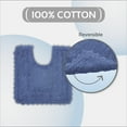 thumbnail image 7 of Better Trends 20" x 20" U-Shape Toilet Rug 100% Cotton Tufted Bathroom Rug, Contour Mat, Water Absorbent, Reversible, Machine Washable, (Blue) Lilly Crochet Collection, 7 of 7