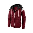 thumbnail image 1 of xiaxaixu Men's Casual Drawstring Hoodie Long Sleeve Contrast Color Zip Up Sweatshirt Tops for Spring Autumn, 1 of 5