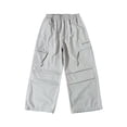 thumbnail image 4 of Atogsazn Boys Baggy Wide Leg Cargo Pants Childrens Casual Loose Fit Sweatpants Quick Dry Lightweight Trouser with Pocket Gray 5-6 Years Fashion, 4 of 9