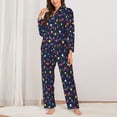 thumbnail image 2 of Honeii Colored Balloons print Women's Pajama Sets Long Sleeve Button Down Sleepwear Nightwear Soft Pjs Lounge Sets-XX-Large, 2 of 7