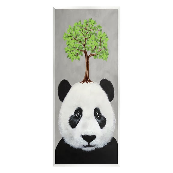 Stupell Industries Panda Bear & Tree Nature Portrait Animals & Insects Painting Unframed Art Print Wall Art