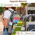 thumbnail image 6 of ZIATUBLES Zebra Tropical Flowers Print Clear Backpack Heavy Duty, Fabric & PVC Transparent Backpack with Front Pockets & Side Mesh, See Through Bookbag for School College Security, 6 of 7