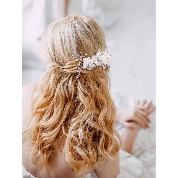 Bridal Hair Clips 2 Pcs Flower Wedding Hair Comb Pins  display picture 2