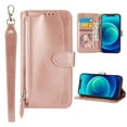 thumbnail image 1 of TECH CIRCLE Zipper Wallet Case for Samsung Galaxy S21,Detachable Hand Strap Magnetic Flip Stand Card Slots Shockproof Phone Case,Rosegold, 1 of 11