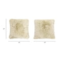 thumbnail image 3 of Jennifer Taylor Home Astrid 20" Square Accent Throw Pillow Cover with Feather Insert, Taupe Beige Genuine Fur, 3 of 6