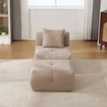 thumbnail image 2 of CQSXDA Boneless Deep Seat Accent Chair With Ottoman Set Comfortable Lounger And Footstool For Bedroom Or Dorms，taupe, 2 of 9