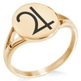 thumbnail image 1 of Stainless Steel Solar System Planetary Jupiter Minimalist Oval Top Polished Statement Signet Ring, 1 of 1