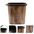 thumbnail image 1 of WASHWEPE 1Ud Bote De Basura Plástico Marrón Con De Madera Para Uso En El Hogar, 1 of 6