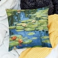 thumbnail image 2 of Square Decorative Throw Pillow Covers Cushion Case, Water Lilies by Monet Oil Painting Double-Sided Designs, 2 of 5