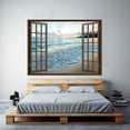 thumbnail image 2 of IDEA4WALL Fake Brown Window Beach Peel and Stick Wallpaper Removable Wall Mural Sticker Decal, 2 of 4