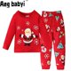 thumbnail image 2 of Conjunto de ropa navideña con dibujos de Papá Noel para niño y niña, pijamas de manga larga para bebé, camisetas y pantalones, ropa de dormir para el hogar, 2 uds., 2 of 4