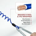 thumbnail image 4 of Uxcell Breakaway Trailer Cable, Trailer Brake Away Cable Safety Straps Stainless Steel Coiled Wires Blue 3 ft x 0.35", 4 of 7