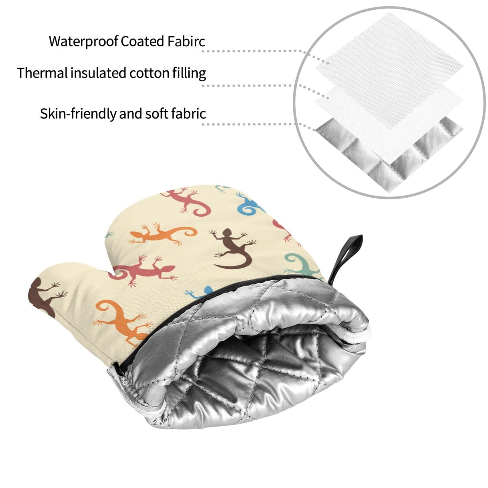 Lizards Lizard Pattern 4Pcs Oven Mitts and Pot Holders Sets Oven Kitchen Gloves Hot Pads for Cooking BBQ Baking Grilling