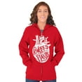 thumbnail image 3 of Powered By Plants Healthy Vegetarian Zip Up Hoodie Men's Women's Brisco Brands L, 3 of 5