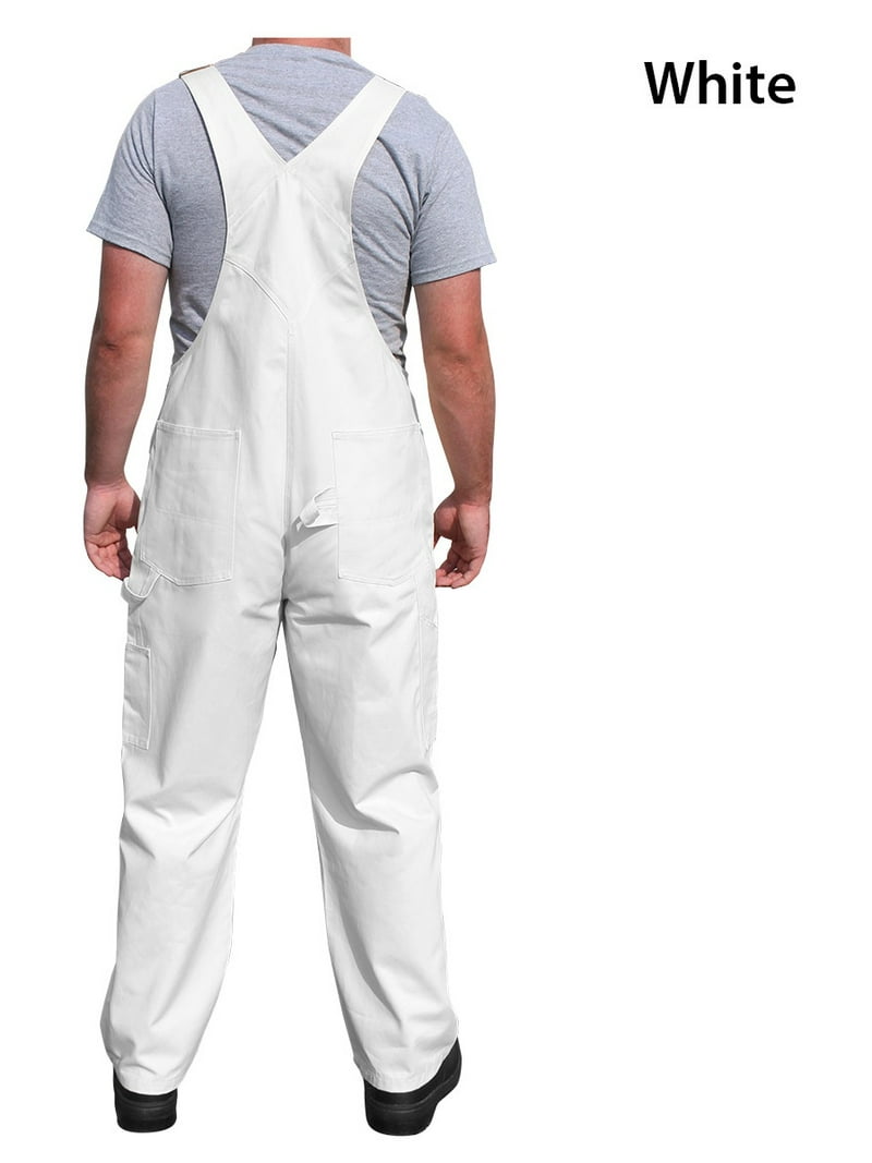 Rugged Blue Workwear Men Painter Bib Overalls Big & Tall White