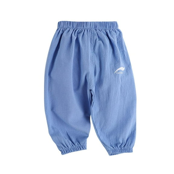 VERUGU Toddler Sweatpants Kids Summer Printed Boys and Girls Baby Botton Long Pants Denim Cute Full Length Pants Overalls Blue 4 Years