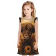 thumbnail image 1 of Balery Cute Cow Sunflower Field Camisón de princesa para niñas, pijama de algodón con mangas abullonadas, suave y bonito.-X-Large, 1 of 6