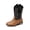 BLACK/TAN, variant on Kids' Cowboy Boots Boys' Girls' Western Boots Mid-Calf Horse Riding Boots Square Toe Farm Boots