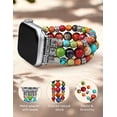 thumbnail image 4 of Wearlizer Natural Stone Strap Compatible with Apple Watch Band for Women 38/40/41/42/44/45/46/49mm, Stretch Jasper Beaded Bracelet Band, Handmade Boho Elastic Strap for iWatch Series 11-1/Ultra, 4 of 7