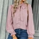 thumbnail image 2 of Tops Para Mujer Blusa Casual Elegante Camisas de Manga Larga Lazo de Moda Lazo Color Sólido Top Camisa de Un Solo Pecho Odeerbi ODB166162, 2 of 9