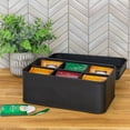 thumbnail image 4 of AuldHome Design Enamelware Tea Bag Box (Black), Classic Sleek Style Tea Storage Tin, 4 of 9