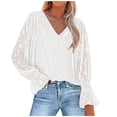 thumbnail image 2 of Ichuanyi liquidación de la moda femenina linterna en v alglana de cuello en v estampado de la camisa casual de la camisa casual ICHUANYI WER202308240640, 2 of 6