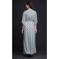 thumbnail image 3 of Bimba Robe Longue Imprimée en Rayonne à Feuilles et Anémones, Taille Smockée, Fente Latérale, Robe pour Femme - Xxx-Grand, 3 of 6