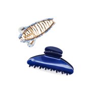 Time and Tru 2 Pack Looped Hair Claws, Blue