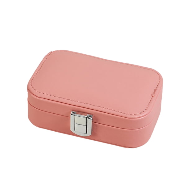 Estuche para joyas Caja hermosa delicada Portátil Gran capacidad Soportes para pendientes multifuncionales Collar para el hogar Almacenamiento y organización del hogar Gris rosado pálido 12*7.5*4 cm Monstrate HA077954-03