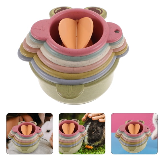 LOLIPPYY 1 Set of Stacking Cup Toys for Bunnies Assorted Color Outdoor Lawn Use