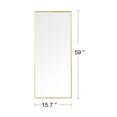 thumbnail image 3 of Full Length Mirror Floor Mirror Hanging Standing/Leaning Wall Mounted Mirror Horizontal/Vertical for Bathroom/Bedroom/Living Room/Dining Room/Entryway, 59" x 15.7", Gold, 3 of 9