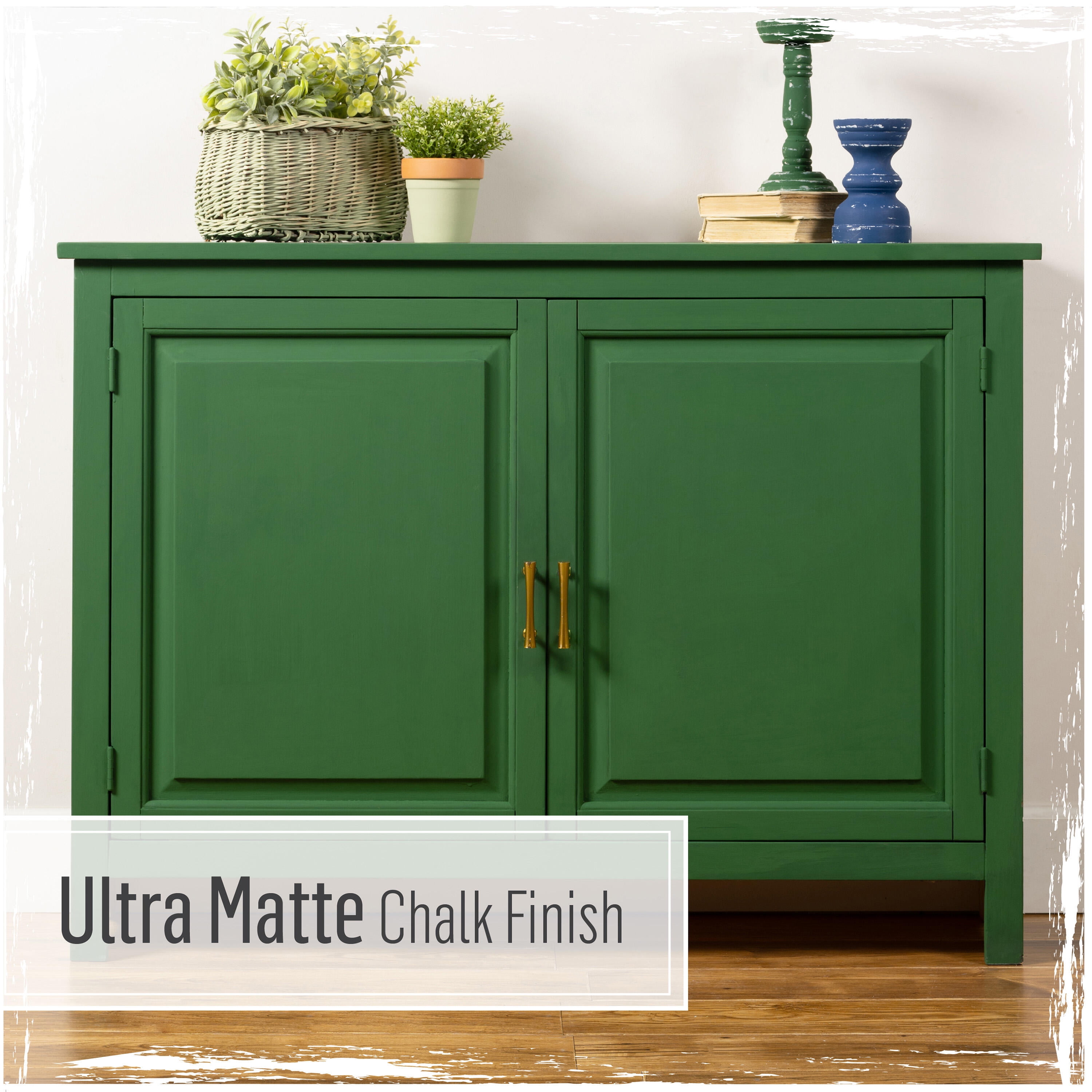 FolkArt Home Décor Chalk 8 fl oz Greens Kit with 2 Ultra Matte Acrylic Paints and a 2 Piece Brush Set