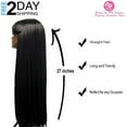 thumbnail image 3 of SUCS Women Long Straight Black Wig with Bangs, 27 Inches, 3 of 5
