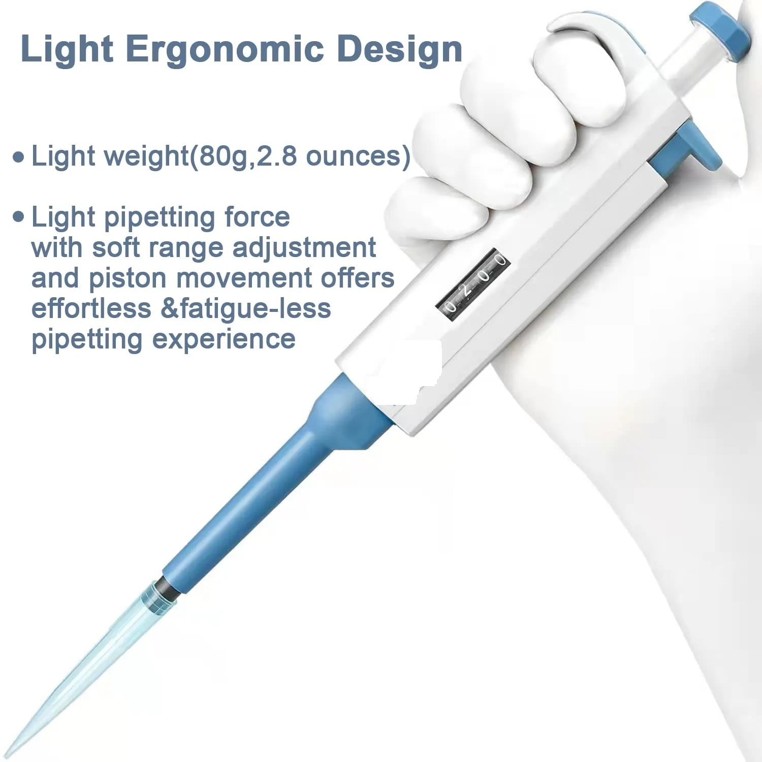 Laboratory Pipette Adjustable Single Channel Digital Micropipette With Pipette Tips , High-Accurate