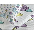 thumbnail image 4 of Ambesonne Unicorn Cat Quilted Bedspread Set 3 Pcs, Hearts Stars Floral, King Size, Pale Blue Lavender, 4 of 5