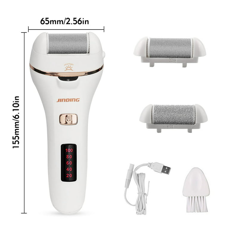 SLinnovation Electric Callus Remover for Feet - Cordless Foot File Set w/Fine & Coarse Roller - Pedicure Tools and Exfoliator Supplies - Scrubber