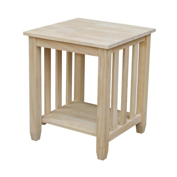 International Concepts Solid Wood Unfinished Mission Tall End Table
