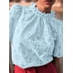 thumbnail image 5 of Blusa Prettygarden de verano bordada con ojales para mujer, azul, 5 of 7
