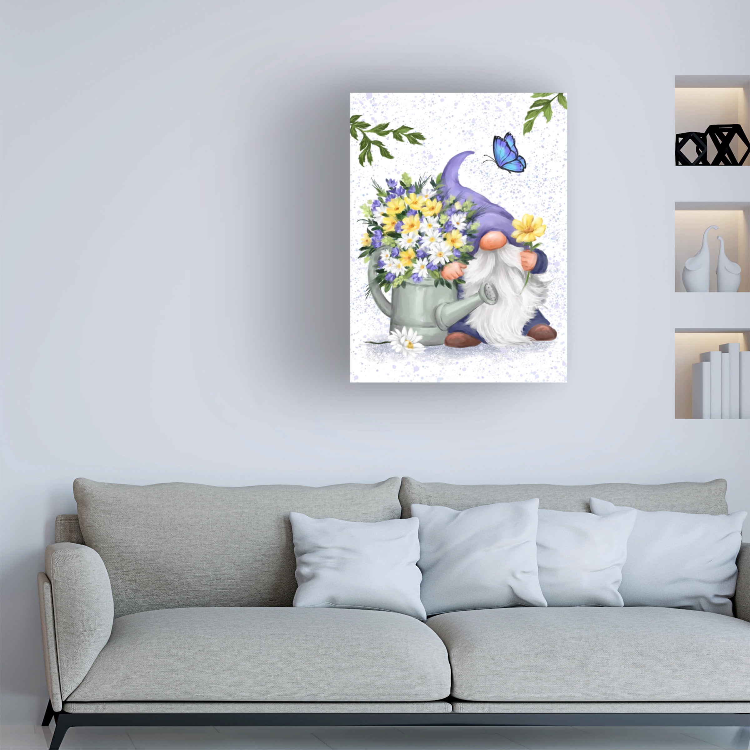 Canvas Wall Art - MAKIKO 'Gnome with Water Carrier' Wall Art for Living Room, Bedroom, or Office DÃ©cor by Trademark Fine Art - 14 x 19 Inches